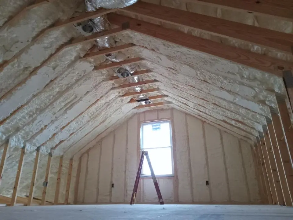 Spray foam roofing application for Crawl Space Insulation project in Edinboro